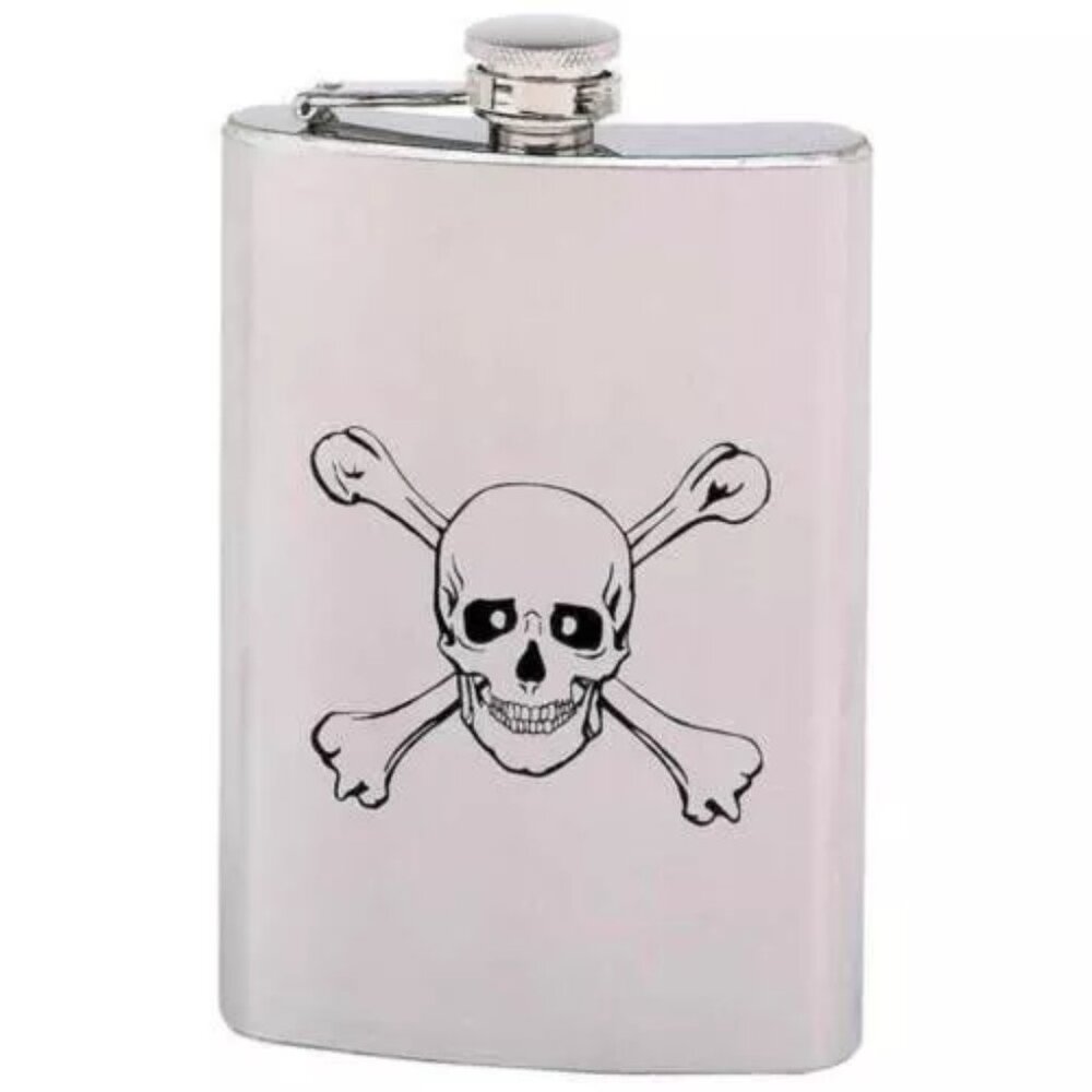 Maxam Skull and Crossbones 8-ounce Flask 💸
